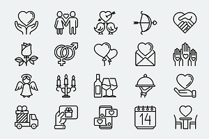 Valentine's Day Pixel Perfect Icons