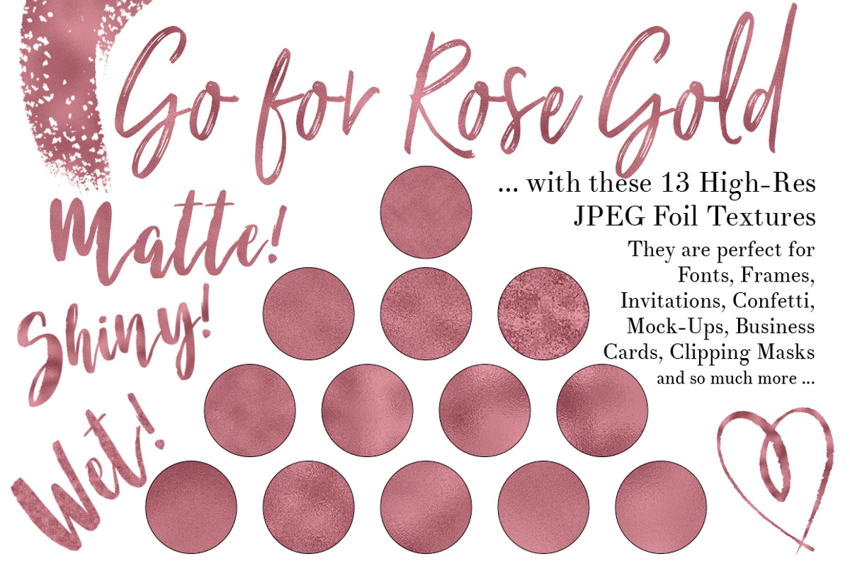Dark Rose Gold Foil Textures, a Texture Graphic by U + Me Studio (Photo 3 of 4)