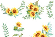 Watercolor Sunflowers Bouquets, an Object Illustration by ArtbyHien (Thumbnail 3 of 5)