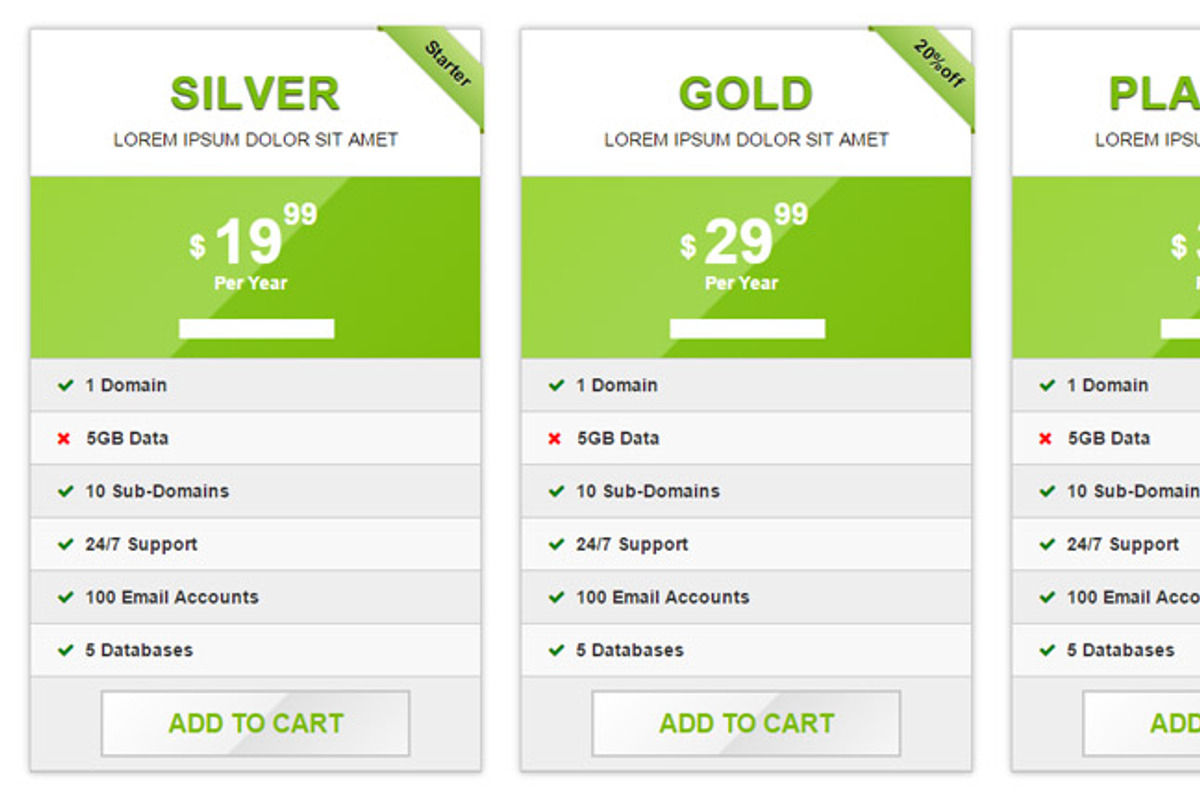 Minima-Responsive Pricing Table, a Bootstrap Template by Raheel Javed Designs (Photo 3 of 5)