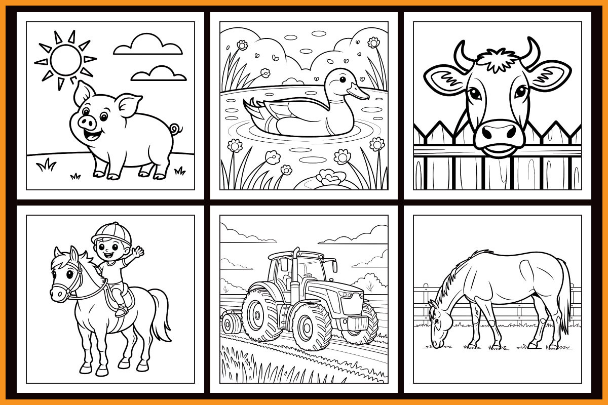 Comfy Farm Bold & Easy Coloring Book, a Pattern Graphic by protabsorkar11 (Photo 4 of 5)