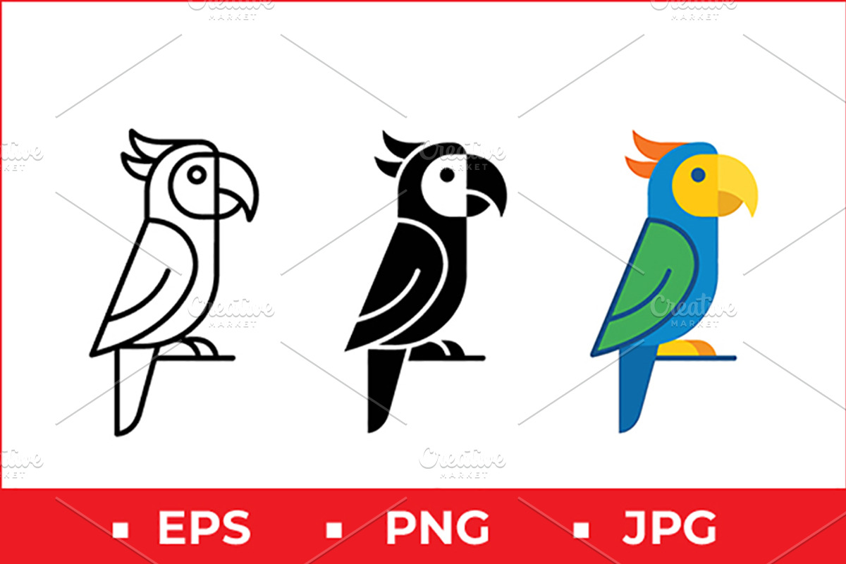 Colorful Parrot Vector Design, a Solid Icon by Artonix (Photo 1 of 2)