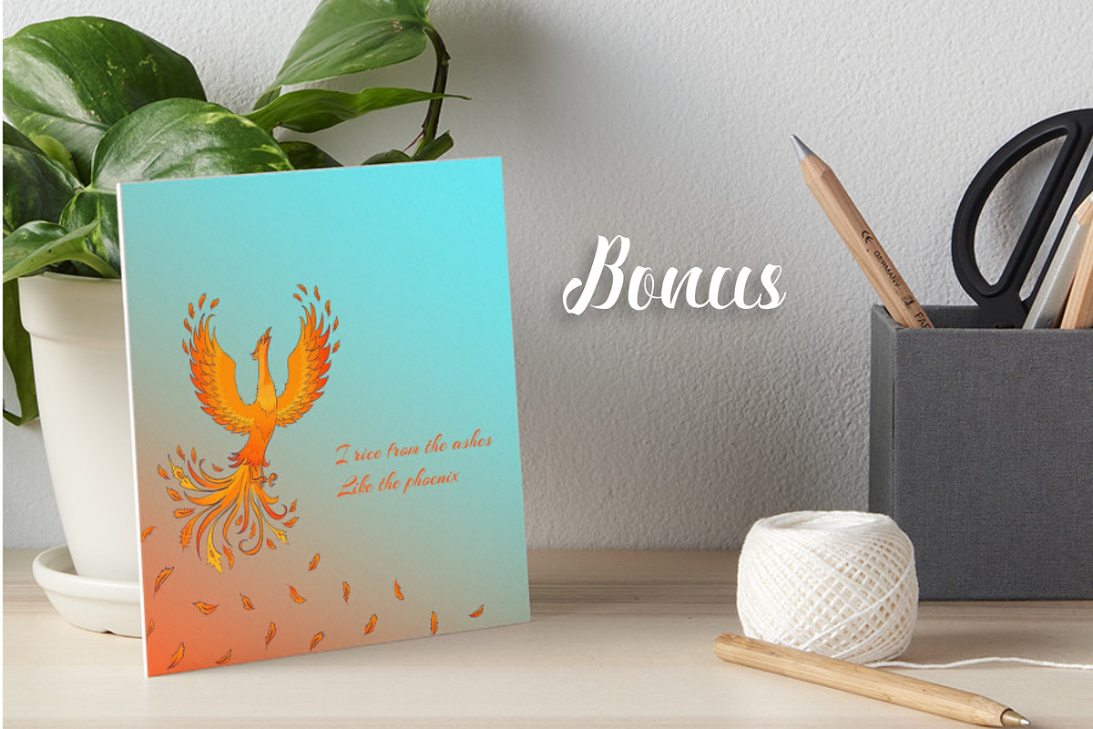 Phoenix. 5 vector patterns + bonus, a Pattern Graphic by Alla_Ri_Shop (Photo 6 of 6)