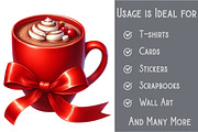 Cute Christmas Hot Cocoa Cup Clipart, an Illustration by Pixels.Craft (Thumbnail 3 of 6)