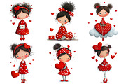 Valentine Girl Clipart, an Illustration by Pixels.Craft (Thumbnail 5 of 5)