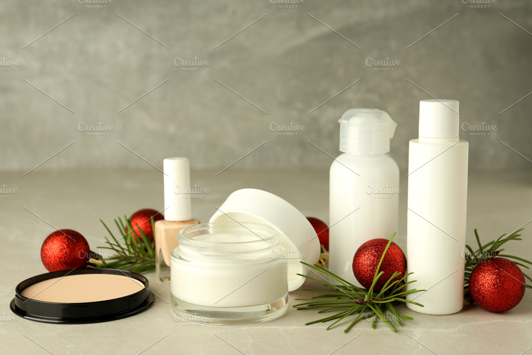 Composition with winter cosmetic products, close up, a Beauty & Fashion Photo by AtlasStudio PRO