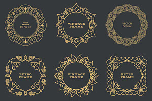Monogram line vintage frames, a Decorative Illustration by pattern shop