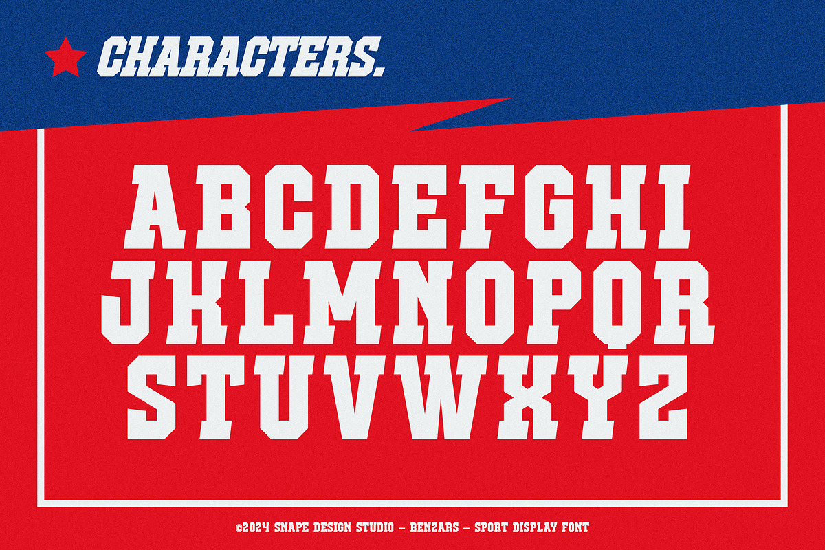 Benzars - Sport Display Font, a Serif Font by Snape Design Studio (Photo 3 of 12)
