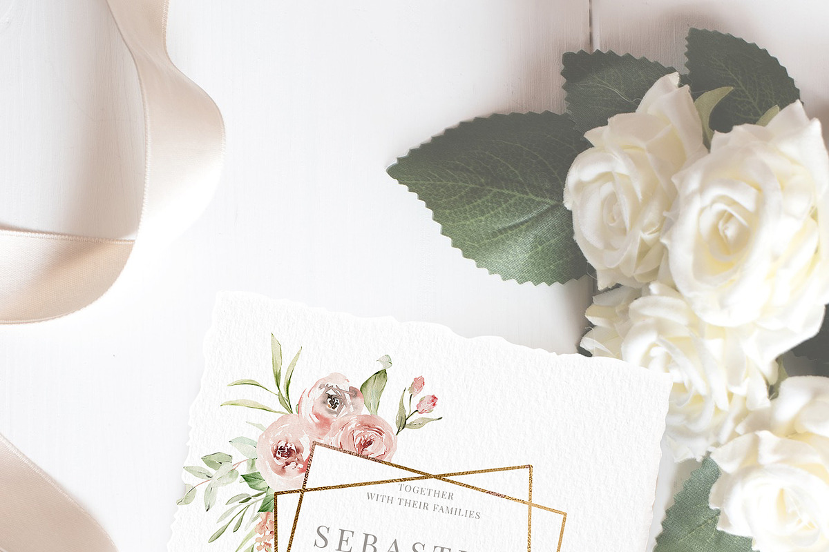 Dusty Roses Boho Watercolor, an Object Illustration by Olga Koelsch (Photo 8 of 13)