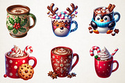 Holiday Hot Cocoa & Mugs Clipart Set, an Illustration by RobertsArt (Thumbnail 5 of 5)