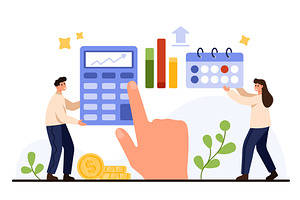 Finance Calculation Task with, a Finance Illustration by Flashvector