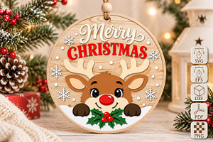 Christmas Reindeer Laser Cut SVG, an Object Illustration by Canvas Craft