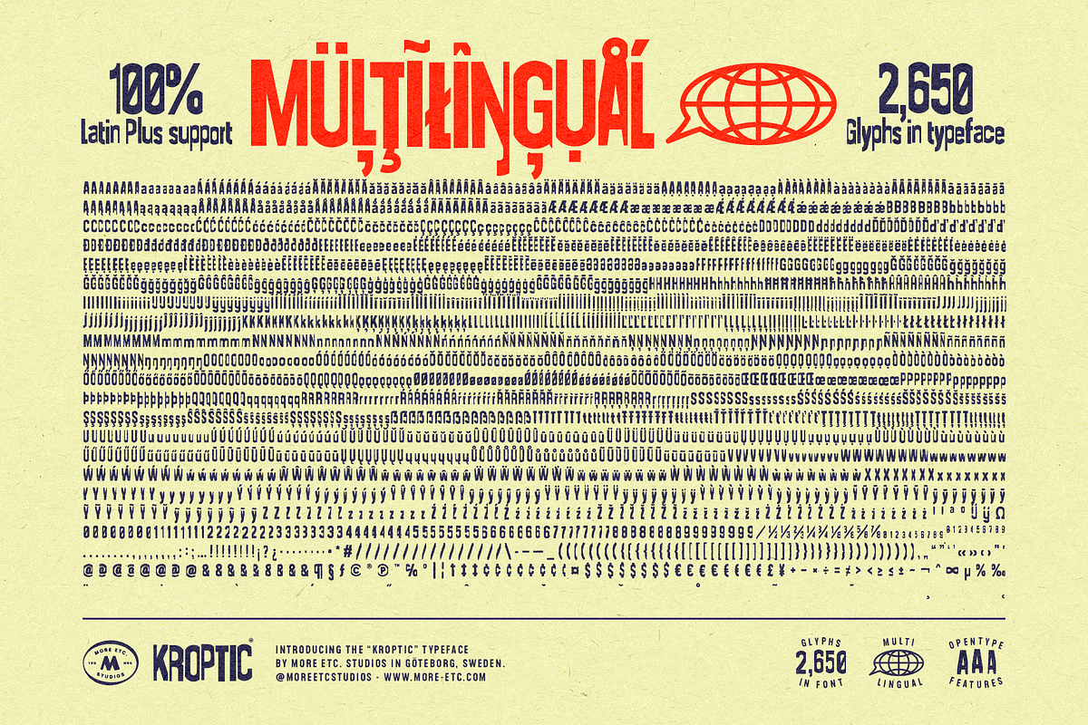 Kroptic – Playful Display Font, a Font by More Etc. Studios (Photo 6 of 16)
