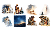 Watercolor Nativity Clipart,, a Decorative Illustration by stickermadness (Thumbnail 4 of 5)