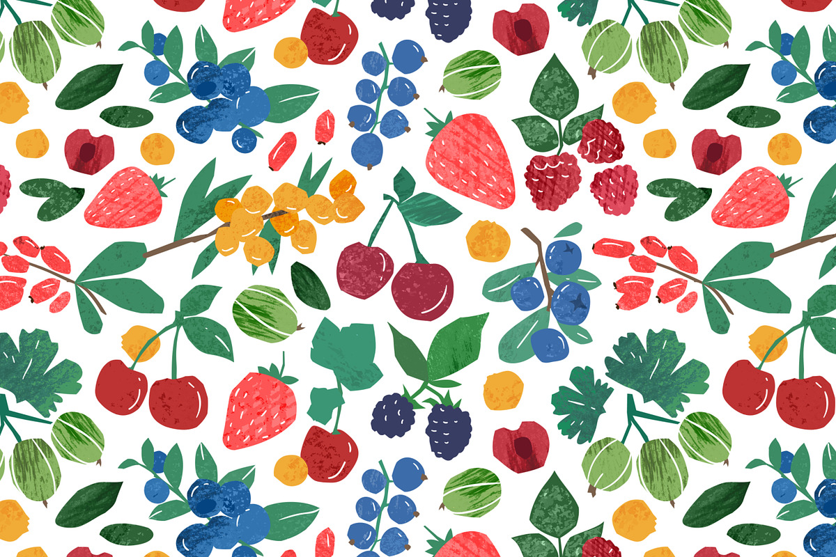 Fresh berries seamless pattern, a Pattern Graphic by Good Studio (Photo 1 of 3)