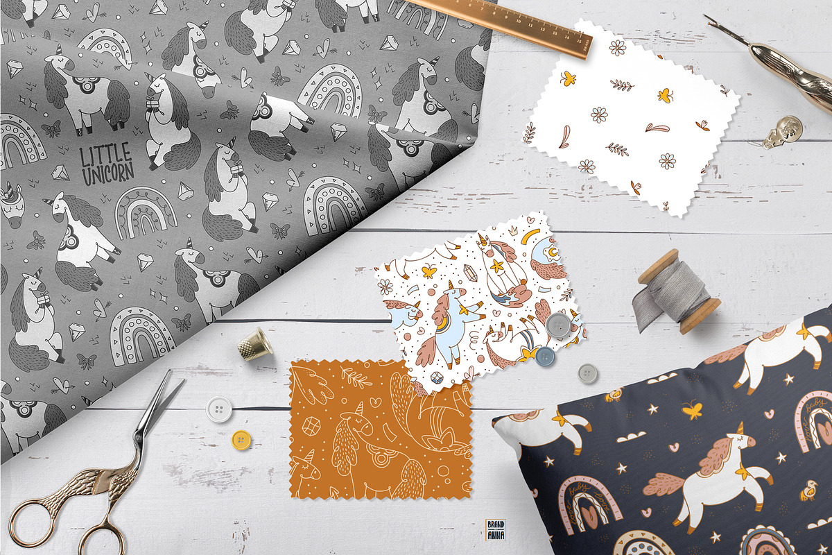 Little Unicorn vector clipart set, an Animal Illustration by Brandianna (Photo 13 of 14)
