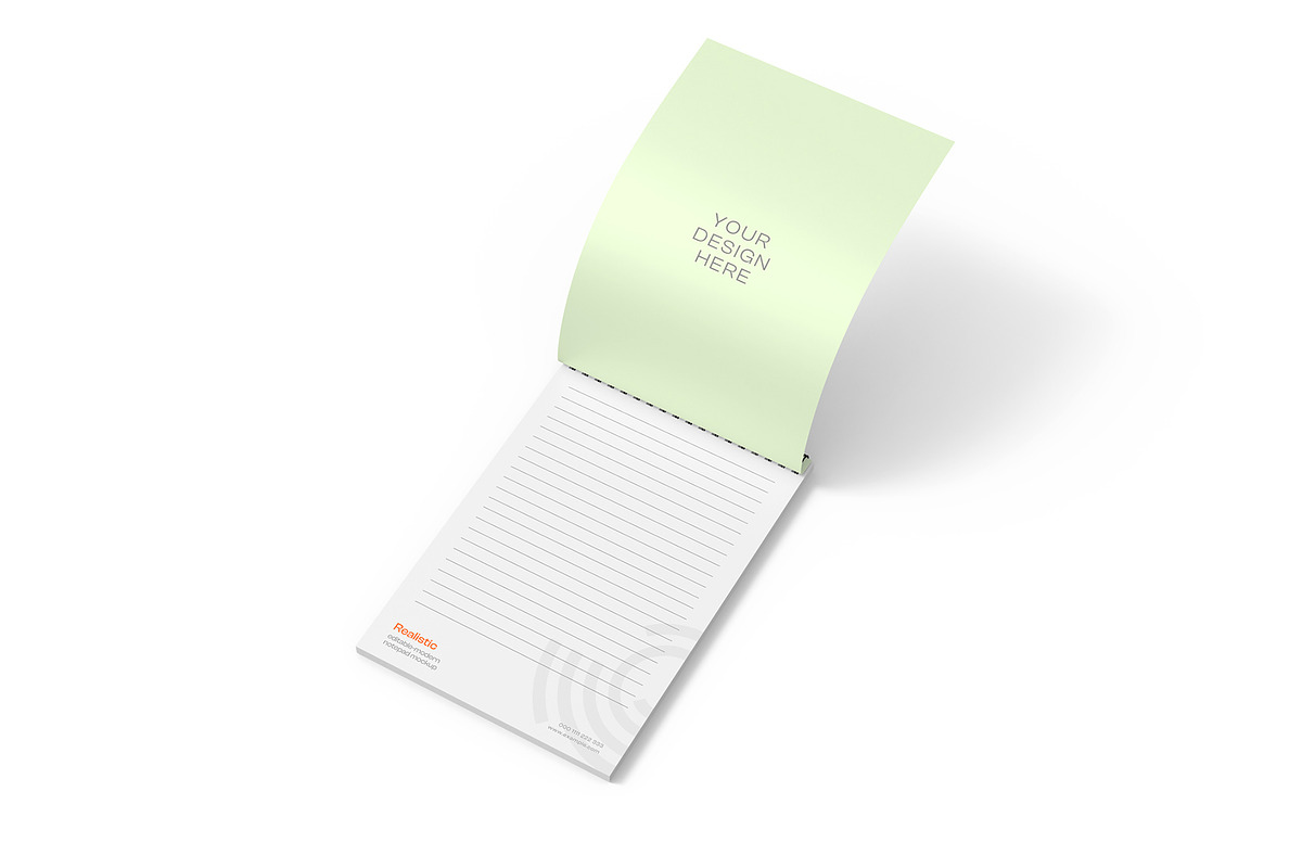 Realistic Spiral Notepad PSD Mockup