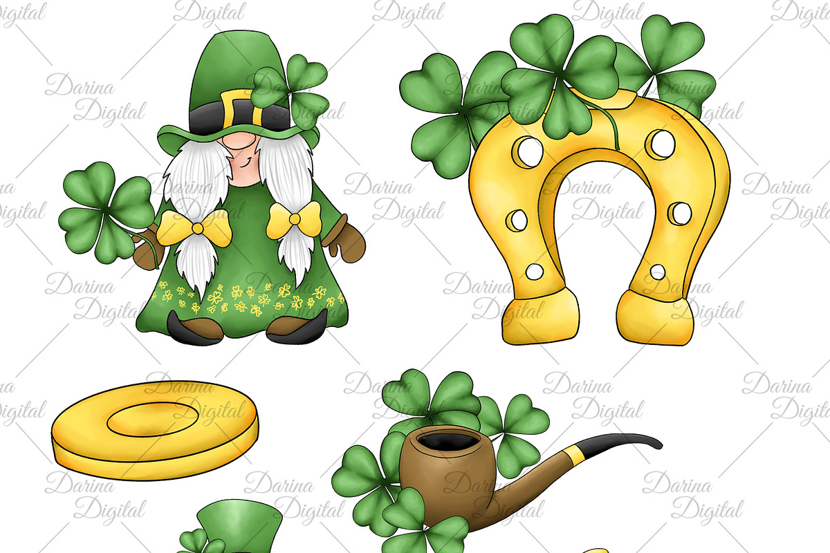 St. Patrick gnomes, an Illustration by DarinaDigital (Photo 2 of 6)
