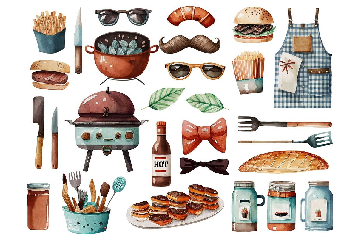 BBQ Grilling Fathers Day Clipart, a Graphic by JBArt Clipart (Photo 4 of 6)