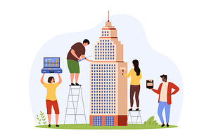 Construction and renovation of, an Illustration by Flashvector
