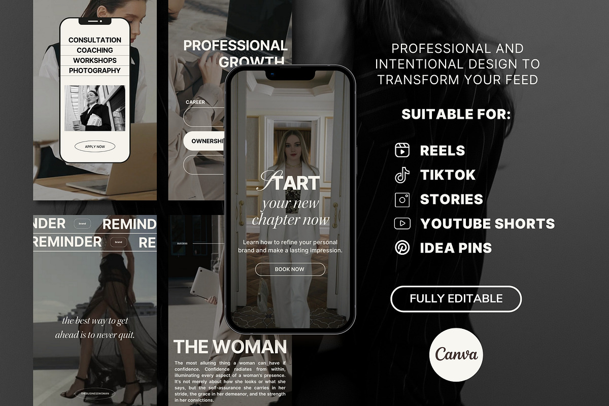 Business woman video Reels canva, a Social Media Template by Studio Suvelle (Photo 4 of 6)
