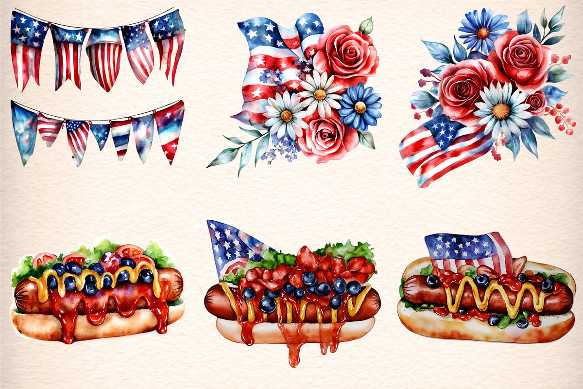 4th Of July Clipart Bundle, an Illustration by Digital Artistic99 (Photo 4 of 9)