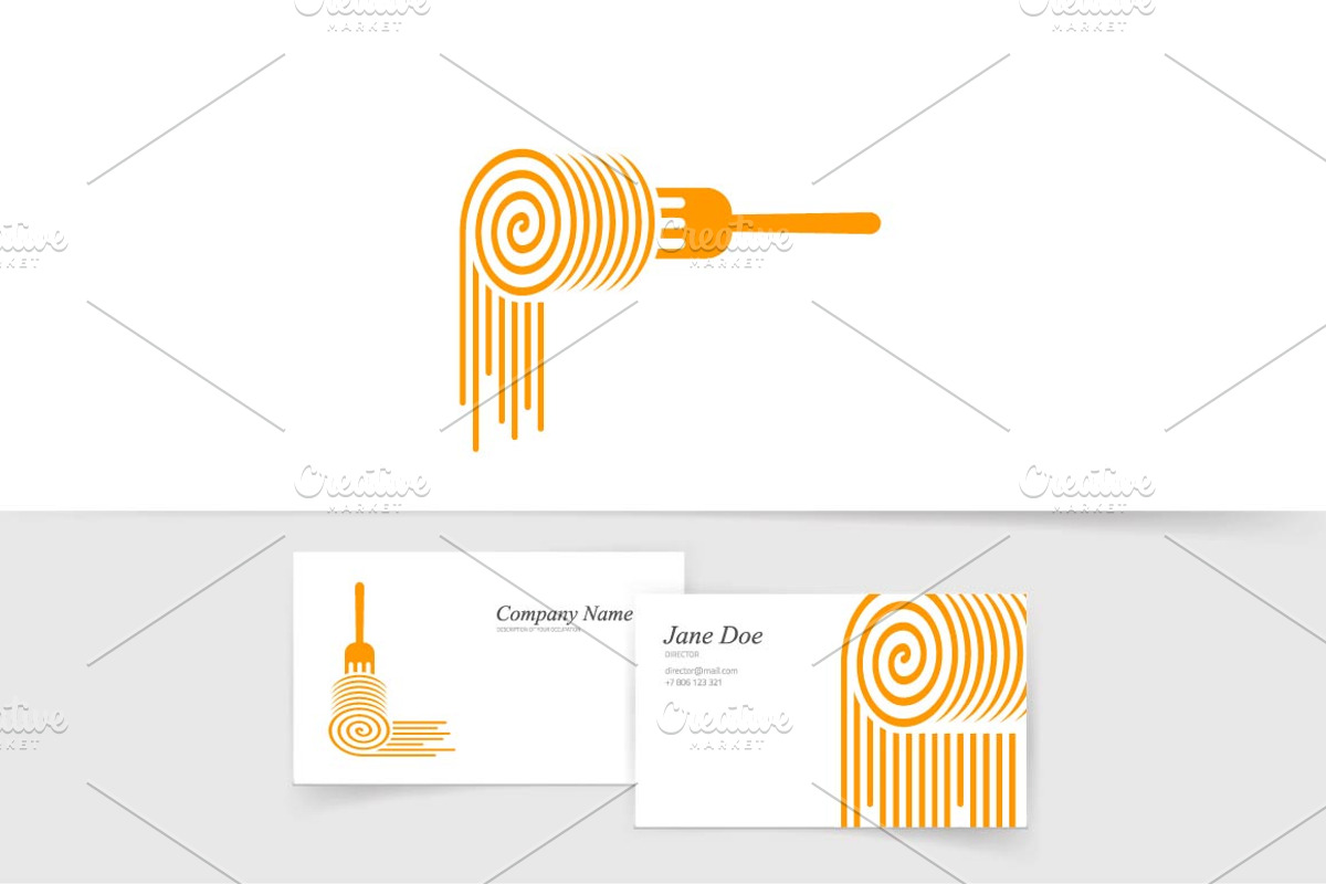Pasta Spaghetti Noodle Food Logo, a Branding & Logo Template by vladwel