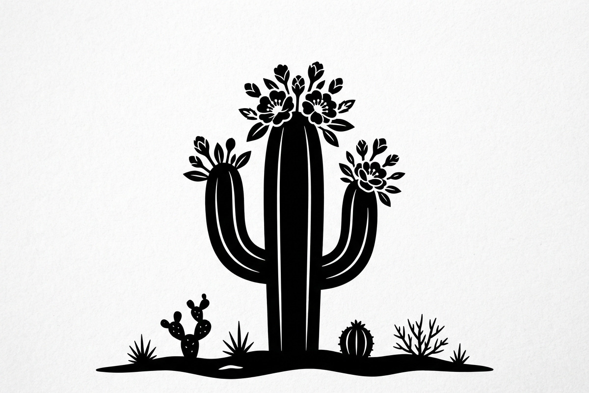 60 Desert Cactus Floral Silhouette, a Seasonal Illustration by Amazin_art (Photo 16 of 34)