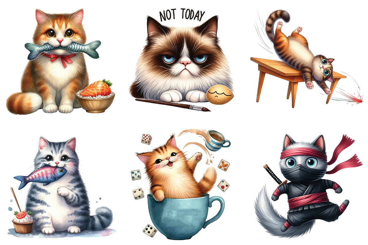 Funny Cats Sublimation Quotes Bundle, an Illustration by DreamArtGraphic (Photo 4 of 5)
