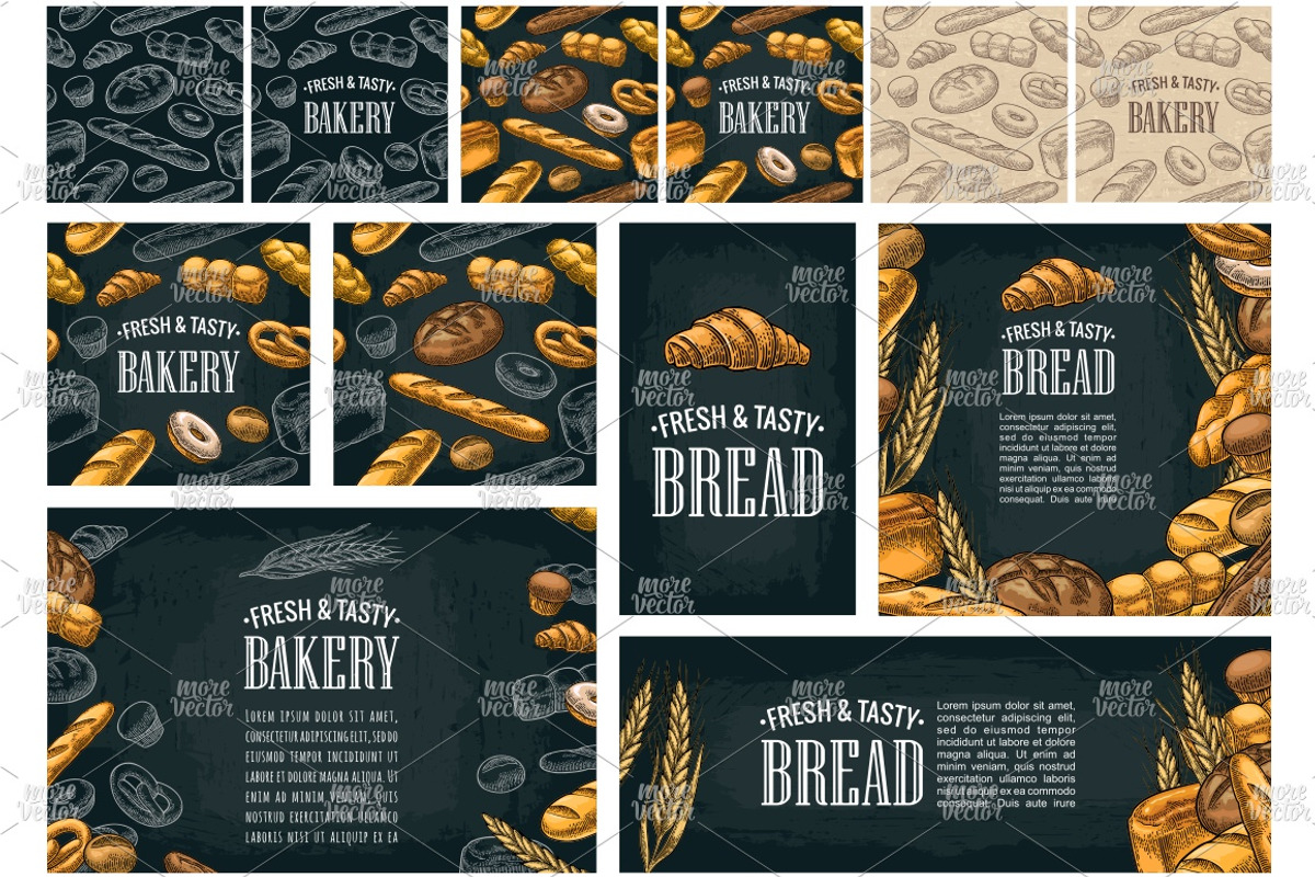 Poster seamless pattern bakery, a Food Illustration by MoreVector (Photo 4 of 4)