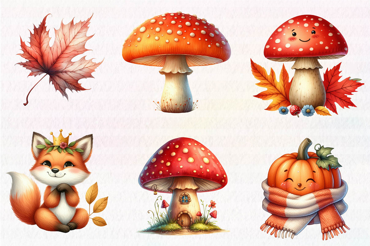Kawaii Cozy Fall Autumn Clipart, an Illustration by CreationArt (Photo 2 of 5)
