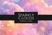 Sparkly Dreamy Cloud Digital Paper, a Background Graphic by Business Chic (Thumbnail 4 of 6)