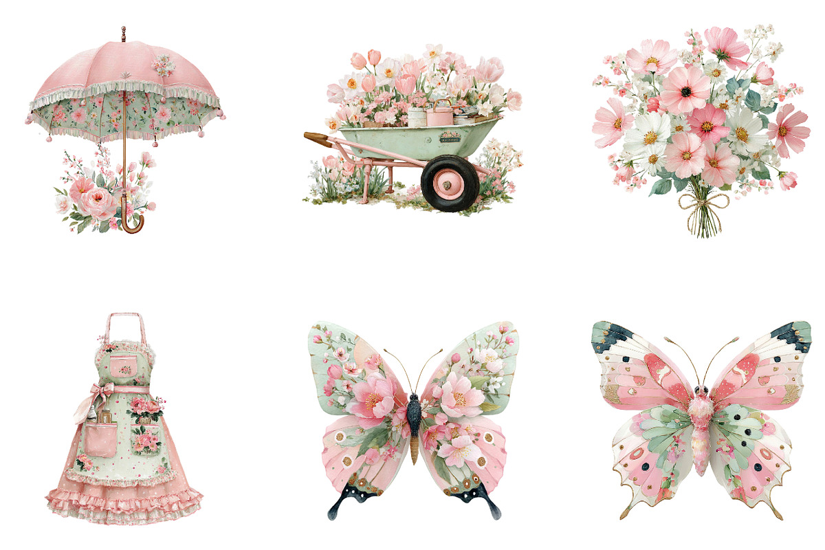 Watercolor Spring Clipart Bundle, an Illustration by CreationArt (Photo 3 of 7)