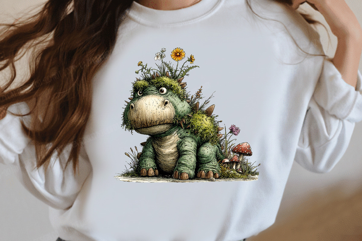 Whimsical Woodland Dinosaur Clipart, a Seasonal Illustration by Designworld (Photo 7 of 8)