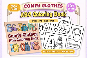 Comfy Clothes ABC Coloring Book