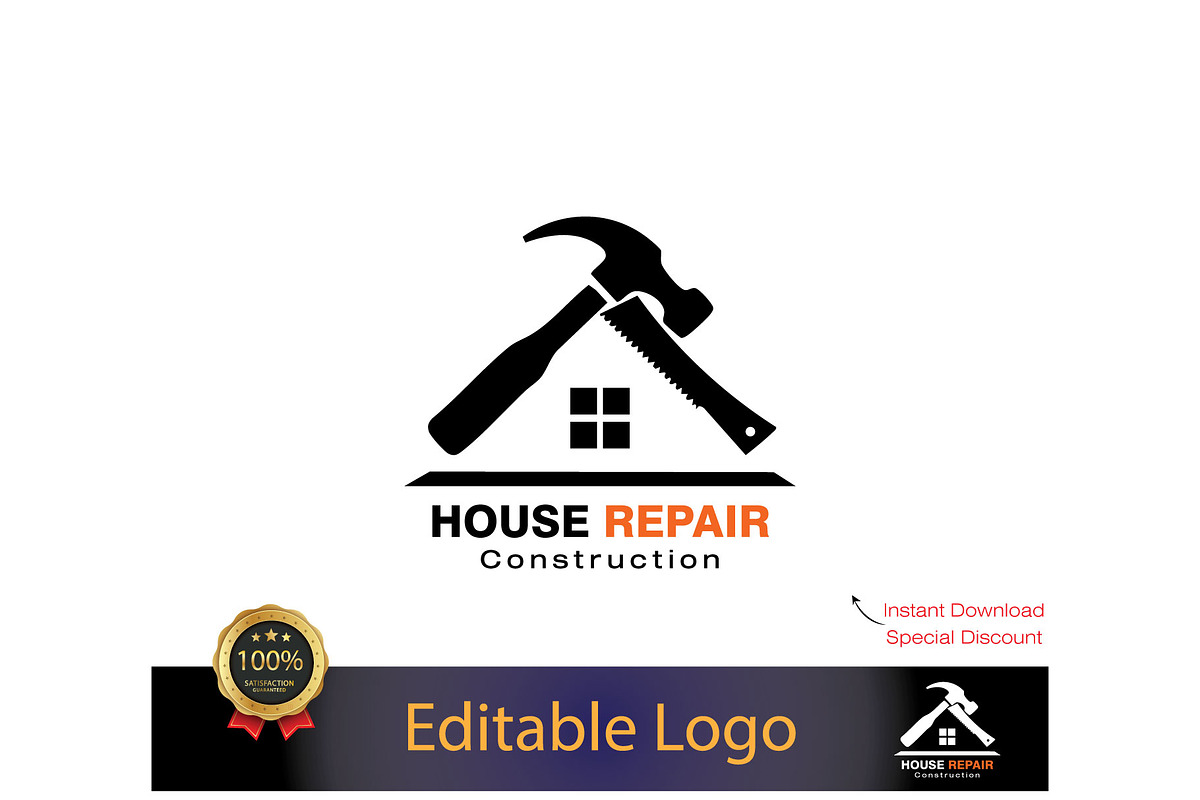 Custom Handyman Logo Template, a Branding & Logo Template by YUDesignStore (Photo 1 of 7)