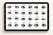 Anime & Manga Eyes Procreate Stamps, a Brush Add-On by sundrameda (Thumbnail 2 of 12)