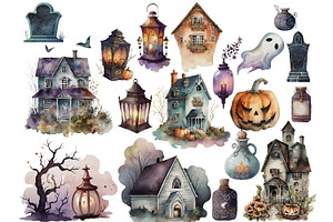 Haunted Halloween Clipart Collection