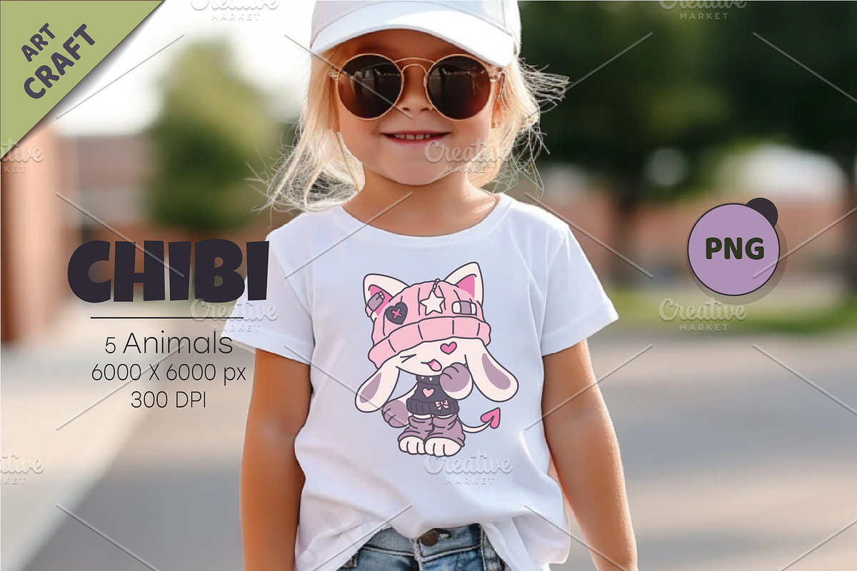 Chibi animals 11. Tshirt, PNG, an Animal Illustration by KENO Mascots (Photo 4 of 6)