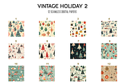 Vintage Holiday 2 Digital Paper, a Pattern Graphic by Chromolume Studio (Thumbnail 2 of 28)