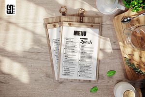 Hanging Wooden Menu Holder Mockup