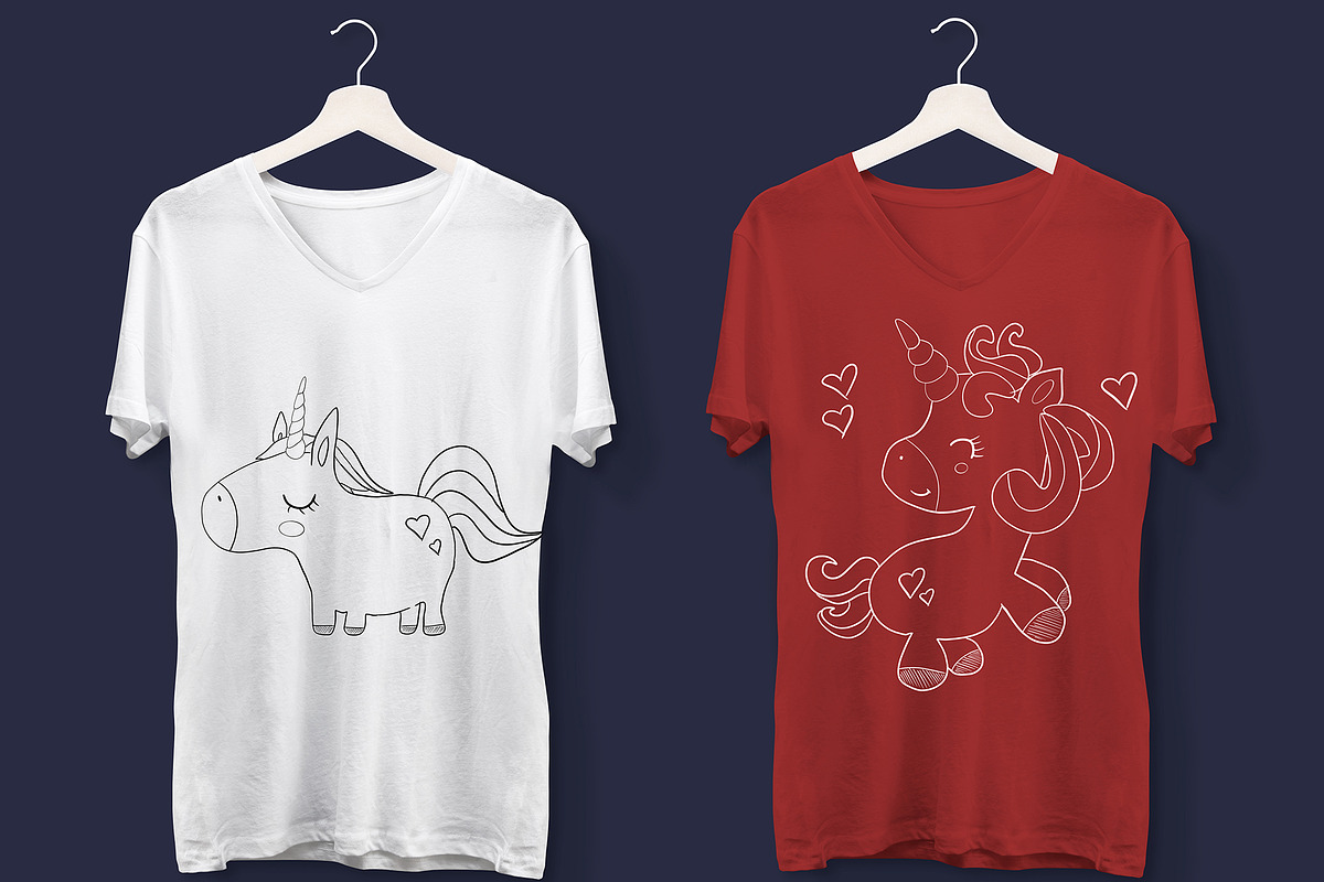 50 Hand Drawn Unicorn T-shirt Design, an Illustration by Character (Photo 10 of 14)