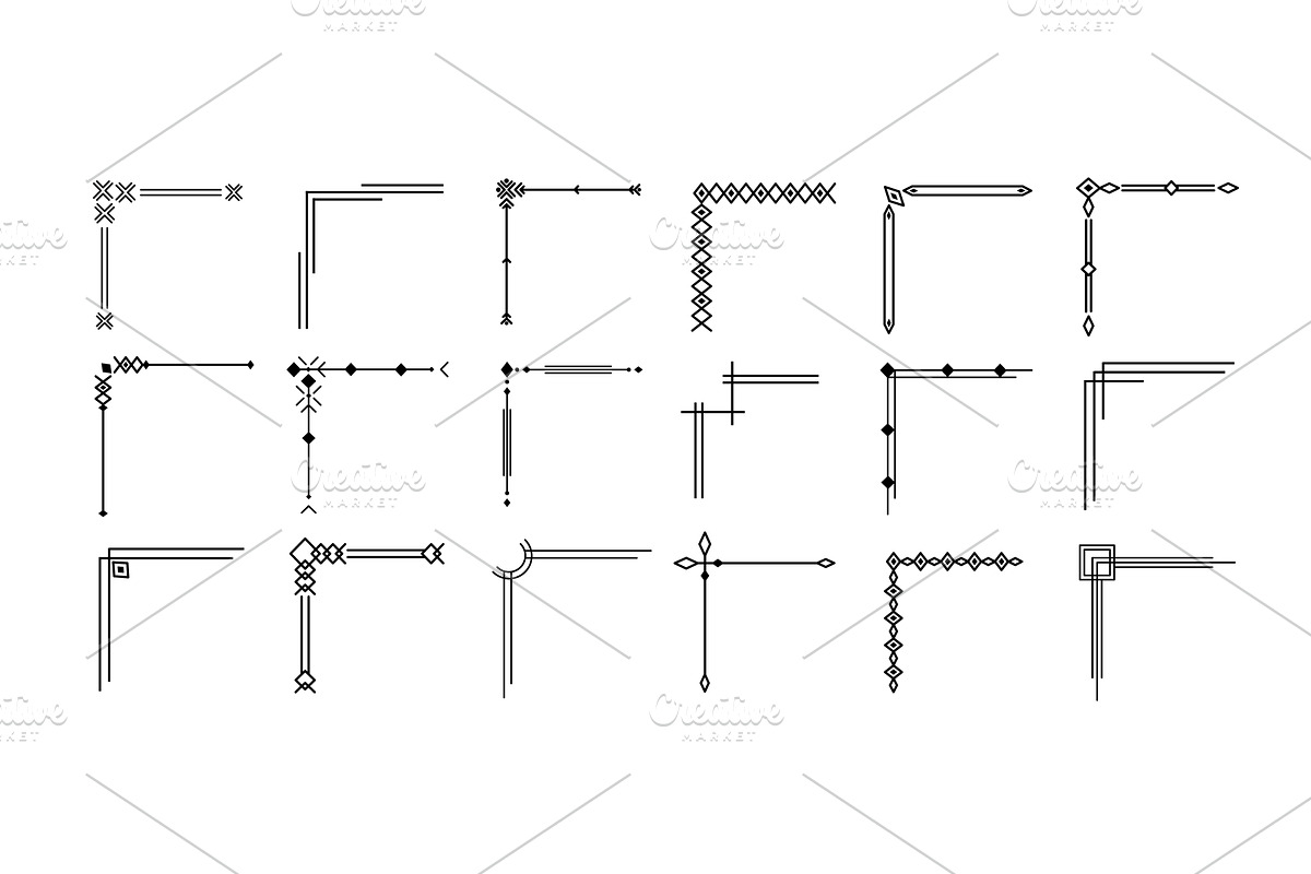 Simple geometric line corners, an Illustration by winwin.art