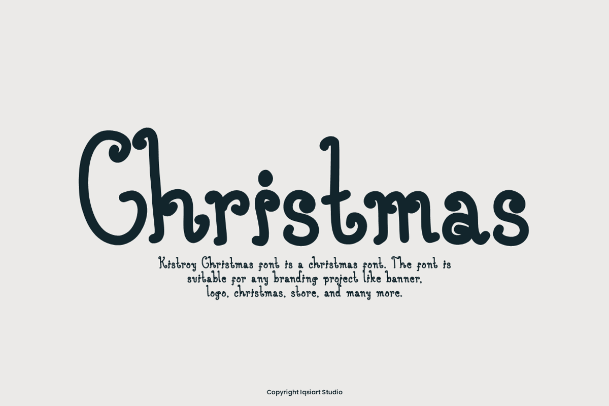 Kistroy Christmas Font, a Handwritten Font by Iqsiart Studio (Photo 3 of 6)