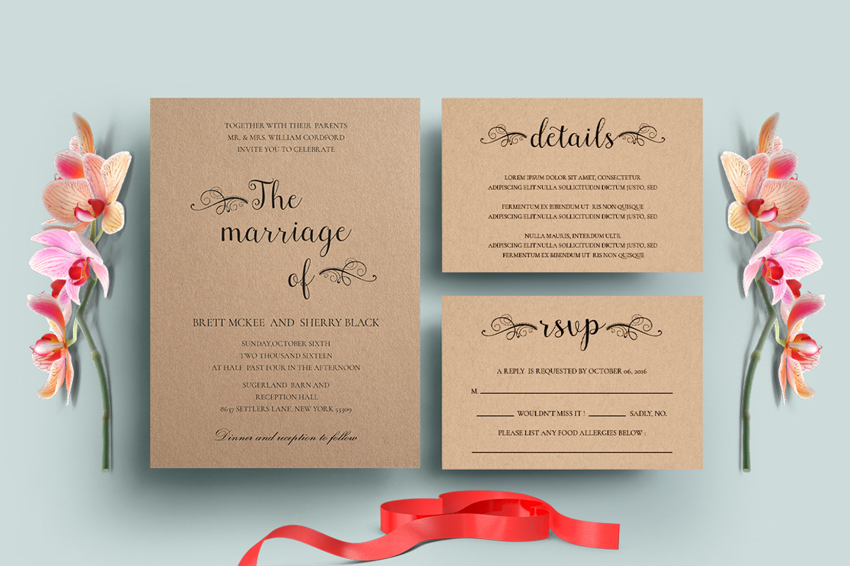 Wedding Invitation Set - IV, an Invitation Template by TemplateCrafts (Photo 2 of 4)