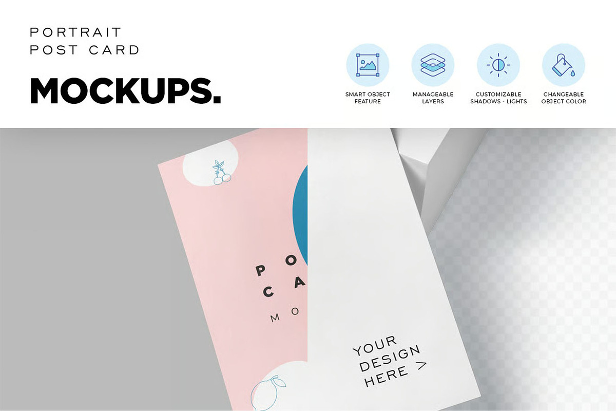 Luxury Post Card Mockup, an Advertising Mockup by megostudi0 (Photo 4 of 6)