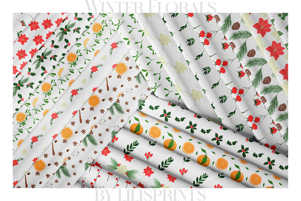 Winter floral clipart collection, an Illustration by lilisprints (Photo 7 of 7)