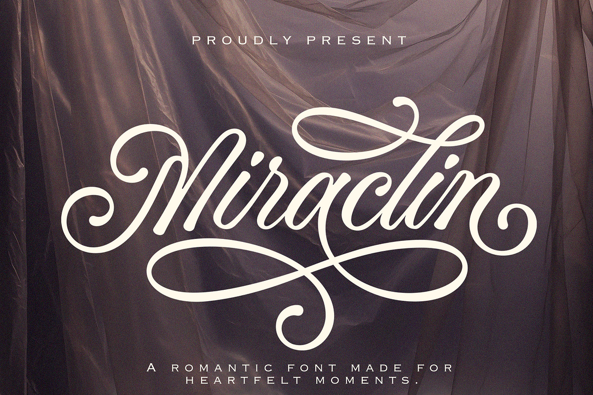 Miraclin - Beautiful Calligraphy Fon, a Script Font by Subectype Studio (Photo 1 of 7)