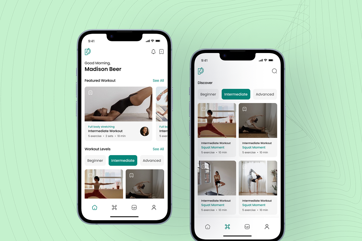 Pulsy - Fitness & Workout App UI Kit, an UI Kit Template by Digibulbo (Photo 4 of 8)