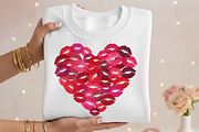 Valentine Love Kiss Sublimation Png, a Seasonal Illustration by YA Design (Thumbnail 3 of 4)